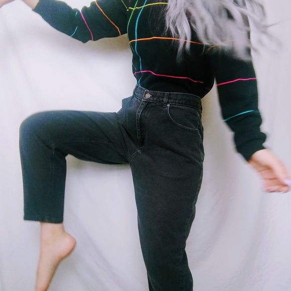 Vintage Pants - Vintage Grey High Waisted Mom Jeans